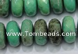 CAB45 15.5 inches 10*18mm faceted rondelle green grass agate beads