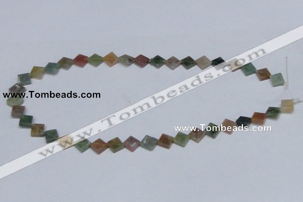 CAB451 15.5 inches 10*10mm diamond indian agate gemstone beads