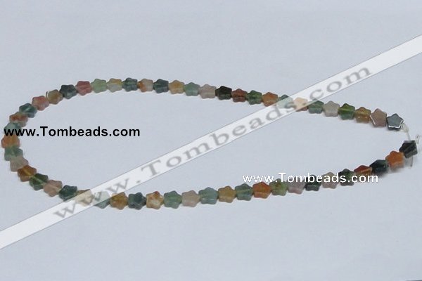 CAB458 15.5 inches 8*8mm star indian agate gemstone beads wholesale