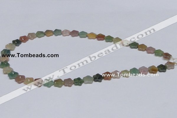 CAB459 15.5 inches 10*10mm star indian agate gemstone beads wholesale