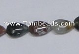 CAB460 15.5 inches 10*14mm flat teardrop indian agate gemstone beads