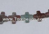 CAB461 15.5 inches 12*12mm cross indian agate gemstone beads