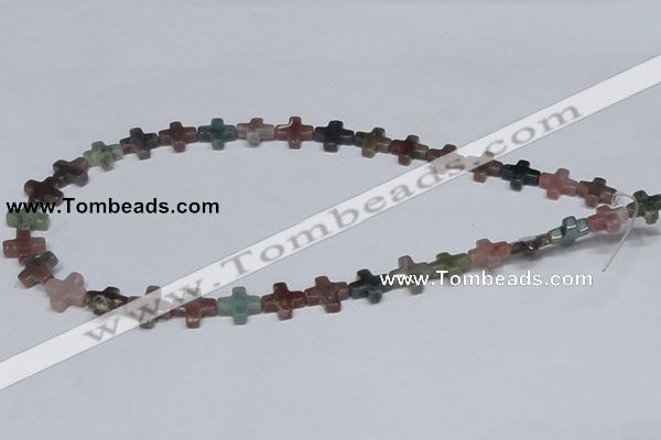 CAB461 15.5 inches 12*12mm cross indian agate gemstone beads