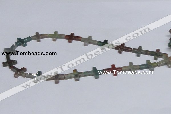 CAB462 15.5 inches 15*20mm cross indian agate gemstone beads