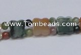 CAB469 15.5 inches flower & round double-drilled indian agate beads