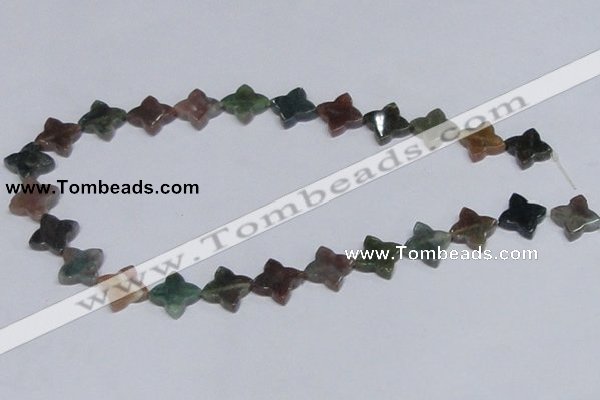 CAB472 15.5 inches 12*12mm flower form indian agate gemstone beads