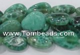 CAB55 15.5 inches 13*18mm flat teardrop peafowl agate gemstone beads