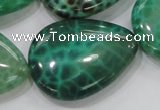 CAB56 15.5 inches 30*40mm flat teardrop peafowl agate gemstone beads