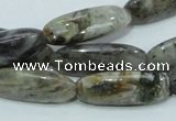 CAB566 15.5 inches 10*30mm rice silver needle agate gemstone beads