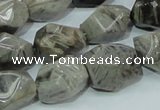 CAB568 15.5 inches 15*20mm nuggets silver needle agate gemstone beads
