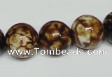 CAB612 15.5 inches 14mm round leopard skin agate beads wholesale