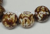 CAB613 15.5 inches 16mm round leopard skin agate beads wholesale