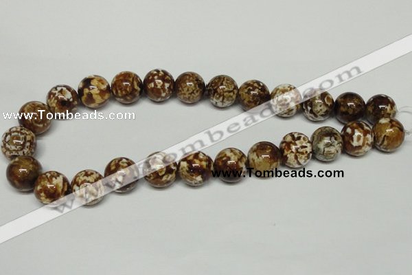 CAB613 15.5 inches 16mm round leopard skin agate beads wholesale