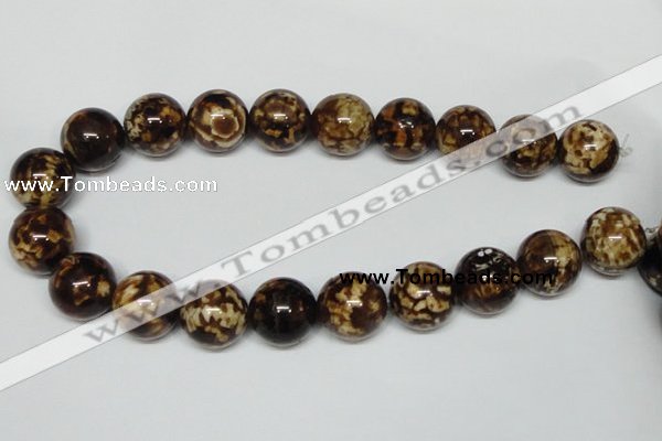 CAB615 15.5 inches 20mm round leopard skin agate beads wholesale