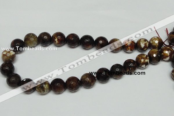 CAB619 15.5 inches 16mm faceted round leopard skin agate beads wholesale