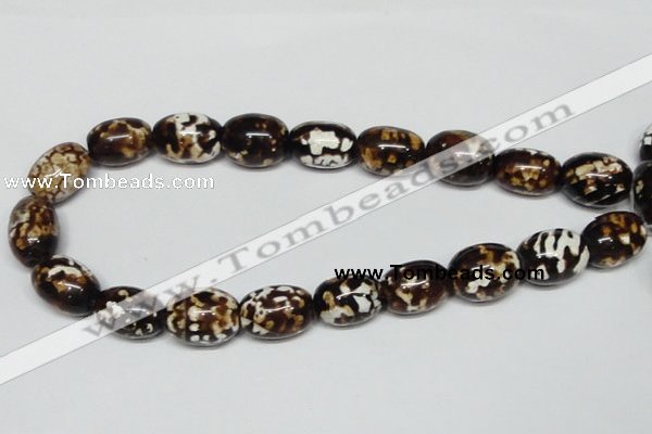 CAB622 15.5 inches 15*20mm egg-shaped leopard skin agate beads wholesale