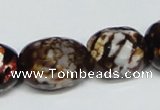 CAB626 15.5 inches 16*22mm faceted egg-shaped leopard skin agate beads