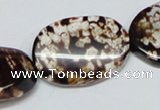 CAB634 15.5 inches 20*30mm twisted oval leopard skin agate beads