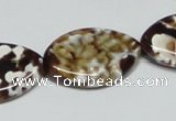 CAB636 15.5 inches 20*30mm marquise leopard skin agate beads