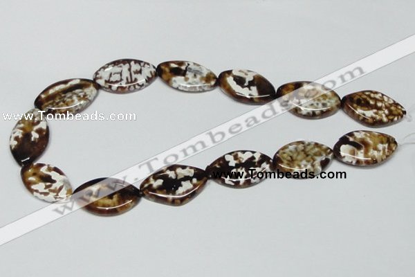 CAB636 15.5 inches 20*30mm marquise leopard skin agate beads