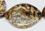 CAB638 15.5 inches 30*40mm marquise leopard skin agate beads