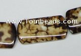 CAB640 15.5 inches 15*30mm rectangle leopard skin agate beads