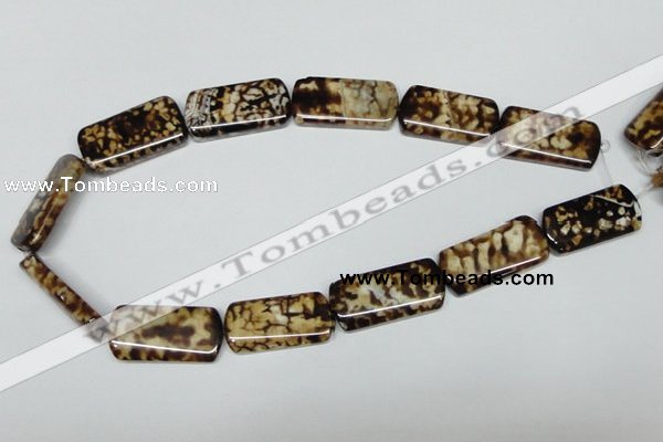 CAB640 15.5 inches 15*30mm rectangle leopard skin agate beads