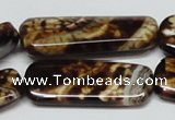 CAB641 15.5 inches 15*40mm rectangle leopard skin agate beads