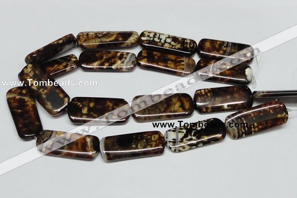 CAB641 15.5 inches 15*40mm rectangle leopard skin agate beads