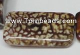 CAB642 15.5 inches 20*40mm rectangle leopard skin agate beads