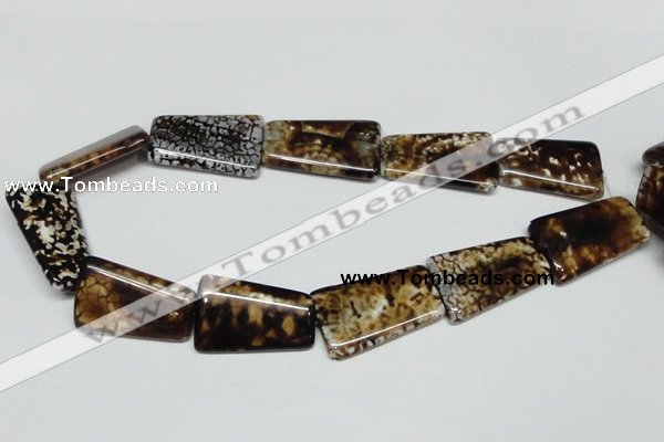 CAB643 15.5 inches 20*35mm trapezoid leopard skin agate beads