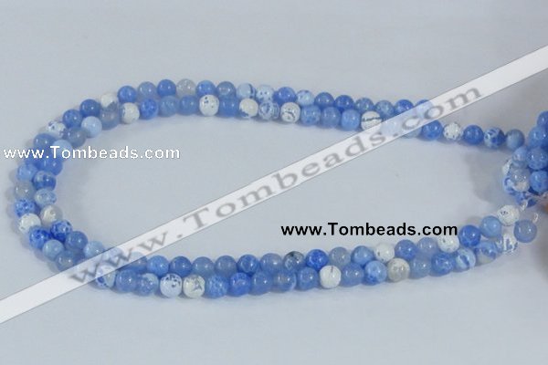 CAB645 15.5 inches 8mm round fire crackle agate beads wholesale