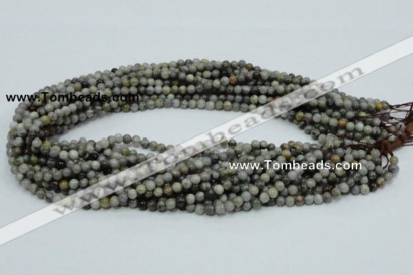 CAB65 15.5 inches 4mm round silver needle agate gemstone beads