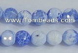 CAB650 15.5 inches 10mm faceted round fire crackle agate beads