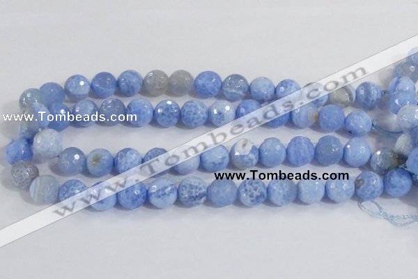 CAB651 15.5 inches 14mm faceted round fire crackle agate beads