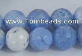 CAB652 15.5 inches 16mm faceted round fire crackle agate beads