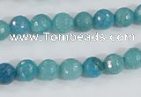 CAB653 15.5 inches 8mm faceted round fire crackle agate beads