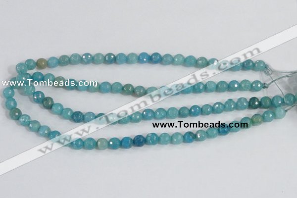 CAB653 15.5 inches 8mm faceted round fire crackle agate beads