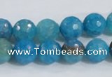 CAB654 15.5 inches 10mm faceted round fire crackle agate beads