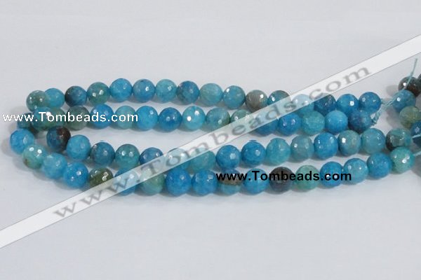 CAB655 15.5 inches 12mm faceted round fire crackle agate beads