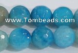 CAB656 15.5 inches 14mm faceted round fire crackle agate beads