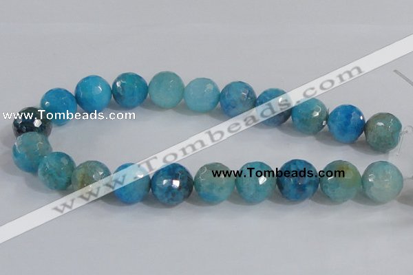 CAB658 15.5 inches 18mm faceted round fire crackle agate beads