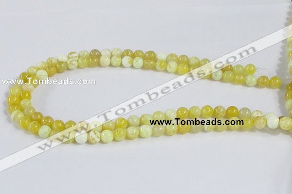 CAB659 15.5 inches 8mm round fire crackle agate beads wholesale