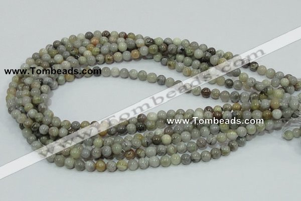 CAB66 15.5 inches 6mm round silver needle agate gemstone beads