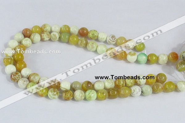 CAB661 15.5 inches 12mm round fire crackle agate beads wholesale