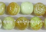 CAB663 15.5 inches 16mm round fire crackle agate beads wholesale