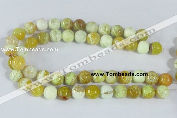 CAB663 15.5 inches 16mm round fire crackle agate beads wholesale