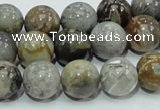 CAB68 15.5 inches 12mm round silver needle agate gemstone beads