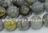 CAB69 15.5 inches 14mm round silver needle agate gemstone beads