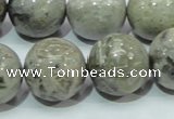 CAB71 15.5 inches 20mm round silver needle agate gemstone beads